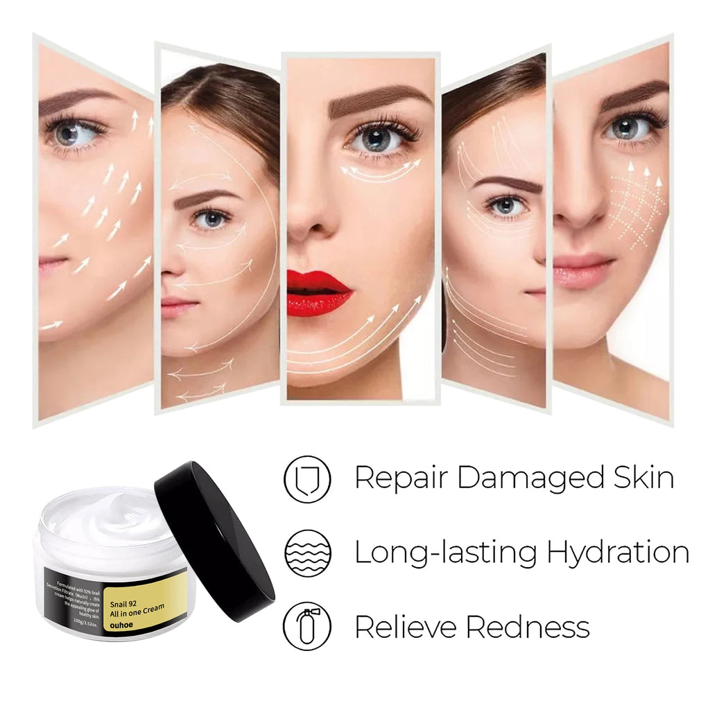Snail Mucin Cream 92 Daily Moisturizer Hydrating Face Gel Skin Care Soothing Repairing Facial Lotion Korean Healthy Glow Cream