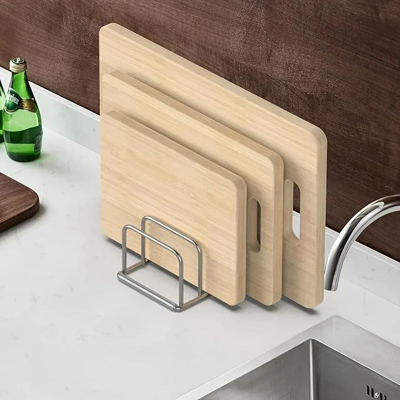 Stainless Steel Household Pot Lid Rack, Cutting Board Rack, Kitchen Cutting Board Storage Rack, Countertop Vegetable Board Rack