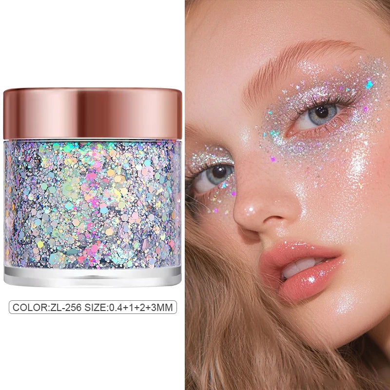 Chameleon Glitter Gel Sequins for Eye & Body Hair Makeup,Long-Lasting Shimmer Face Make Up Decorations for DIY Art & Parties
