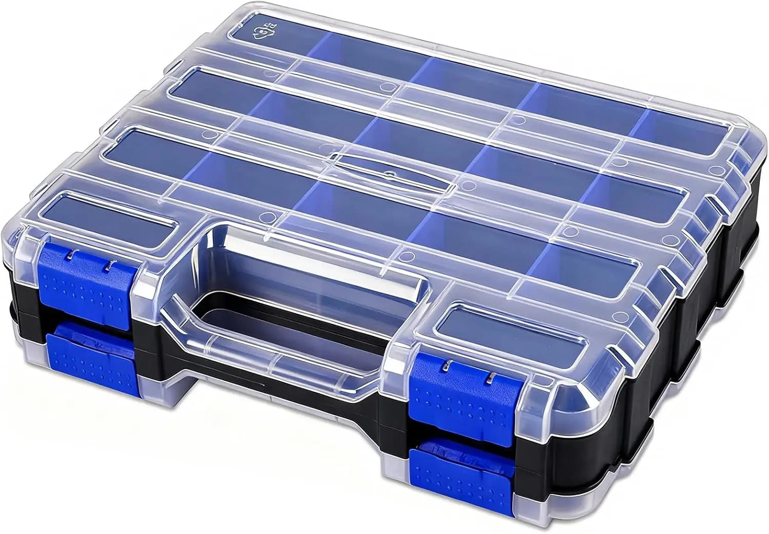 Tools Organizer Box Big Parts Storage Box 34-Compartment Double Side Hardware Organizers Plastic Dividers for Screws, Nuts, Na