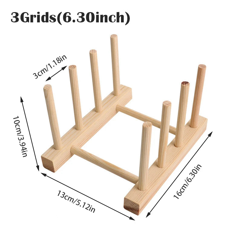 Space-Saving Wooden Kitchen Organizer: Sturdy Multipurpose Rack for Dishes, Cups, and Cutting Boards