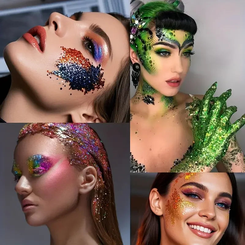 Chameleon Glitter Gel Sequins for Eye & Body Hair Makeup,Long-Lasting Shimmer Face Make Up Decorations for DIY Art & Parties