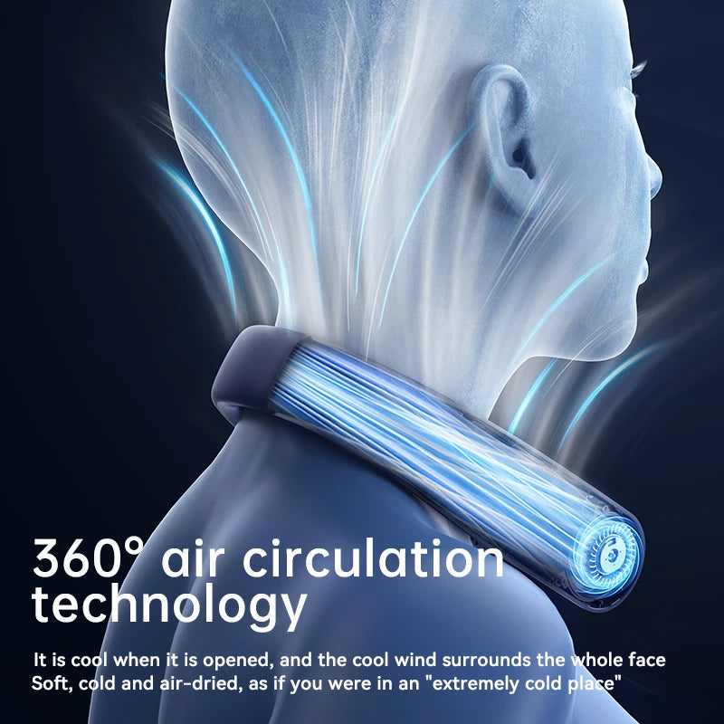 2026 New Neck Fan Portable Fan Bladeless Neck Fan Wearable Fan Cooling Fan Portable Air Conditioner Rechargeable Fan for Outdoor