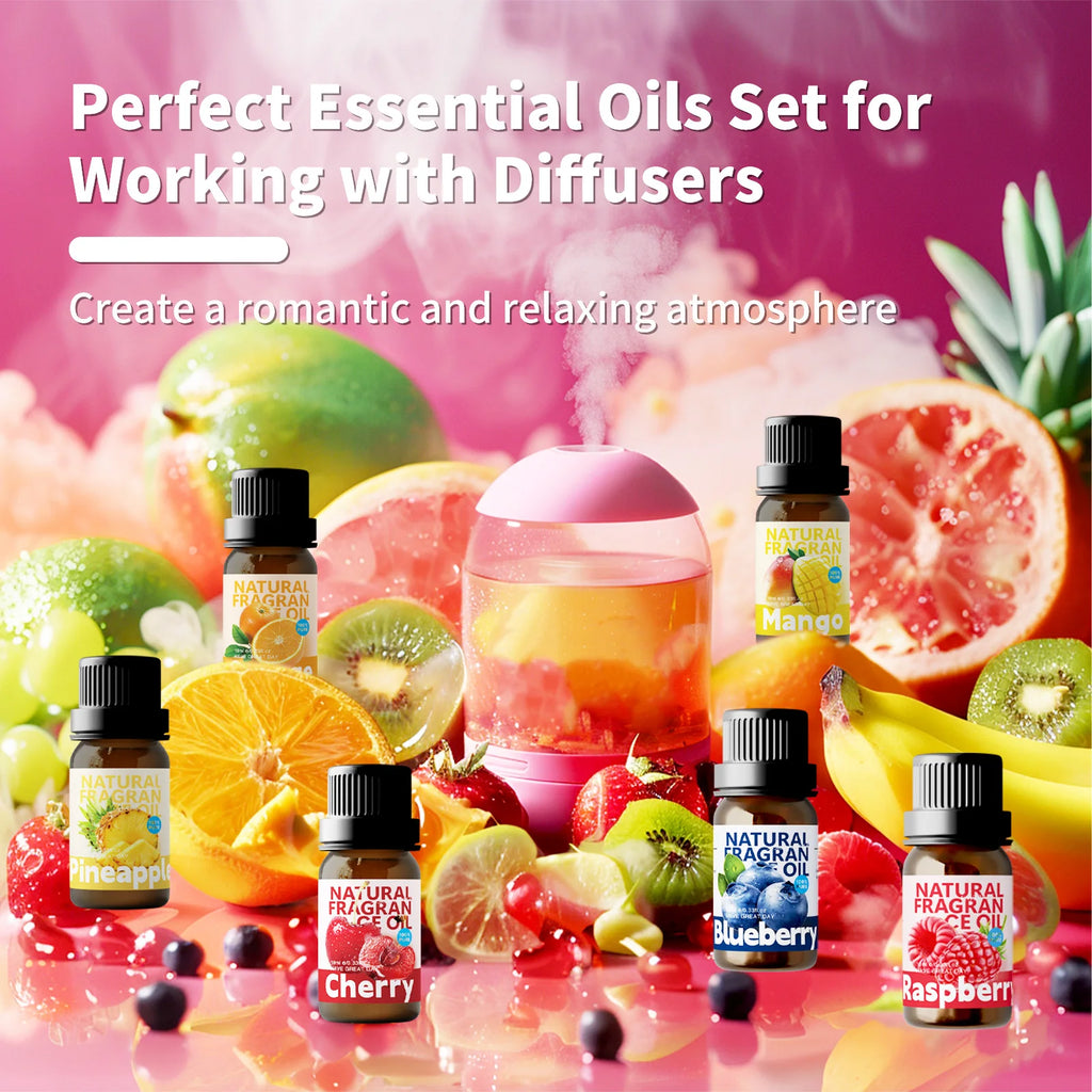 25Type Fruit Essential Oils Fruity Fragrance Oil for Diffuser Candles Making -Strawberry Lemon Peach Banana Mango