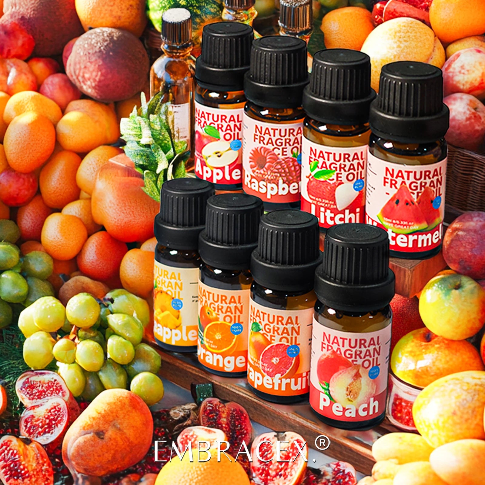 25Type Fruit Essential Oils Fruity Fragrance Oil for Diffuser Candles Making -Strawberry Lemon Peach Banana Mango