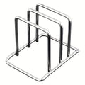 1pc Space-Saving Stainless Steel Pot Lid and Cutting Board Organizer Combo - Heavy-Duty Countertop Rack, kitchen organizer