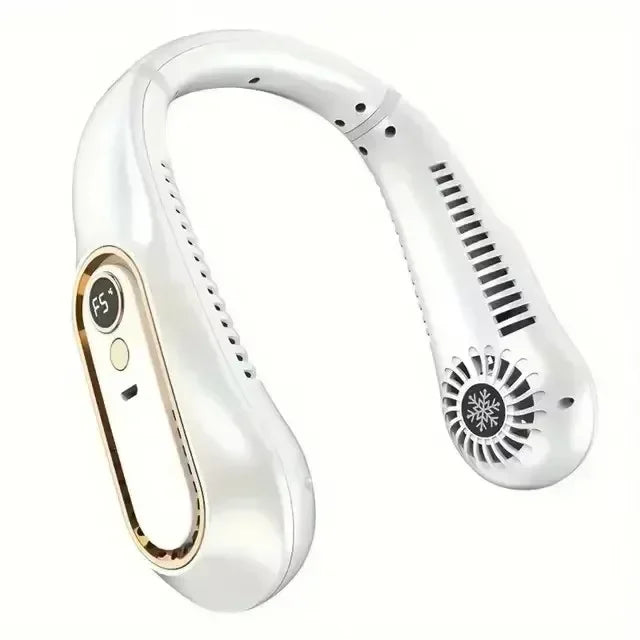 Portable Mini Hanging Neck Fan Digital Display Power Ventilador Bladeless Neckband Fan Air Cooler USB Rechargeable Electric Fans