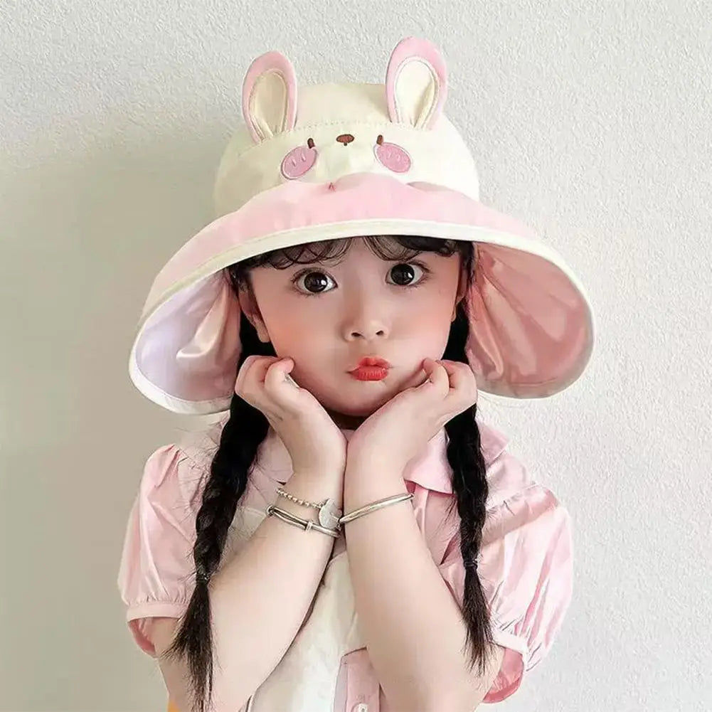 Summer Sun Hat For Kid Boys Girls Lightweight Cute Animal Bucket Hat Wide Brim Fisherman Cap UV Protection Hat for Beach Outdoor