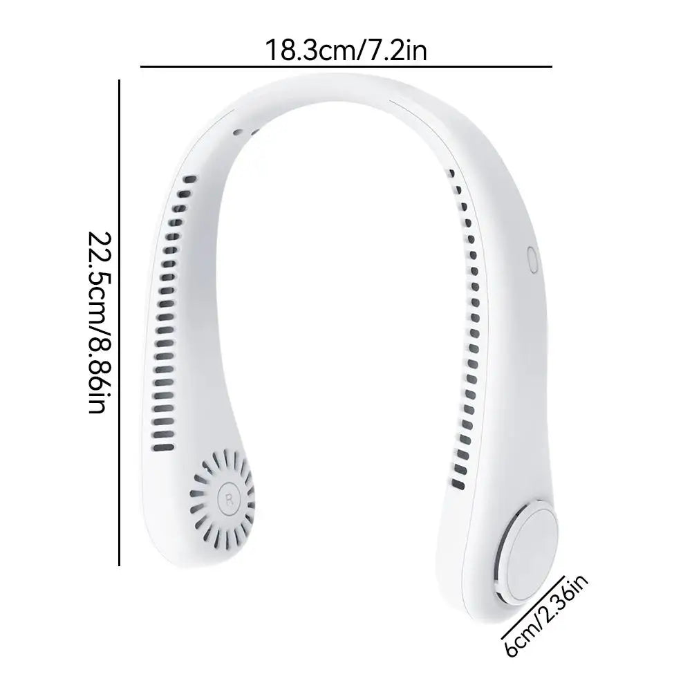 Portable Bladeless Neck Fan Rechargeable 3 Speeds Adjustable Cooling Fan Hands-Free Bladeless Neck Fan For Outdoor Sports Travel