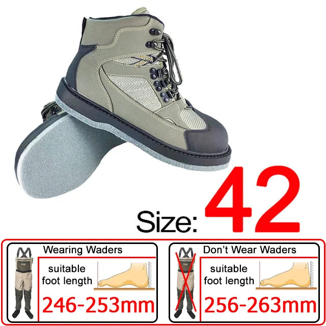 Fly Fishing Wading Upstream Hunting Shoes Leaking Water Boots Anti-Slippery Felt or Rubber Sole Reef Rock Fishing Shoes