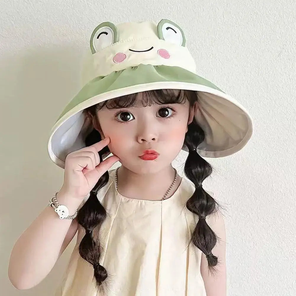 Summer Sun Hat For Kid Boys Girls Lightweight Cute Animal Bucket Hat Wide Brim Fisherman Cap UV Protection Hat for Beach Outdoor