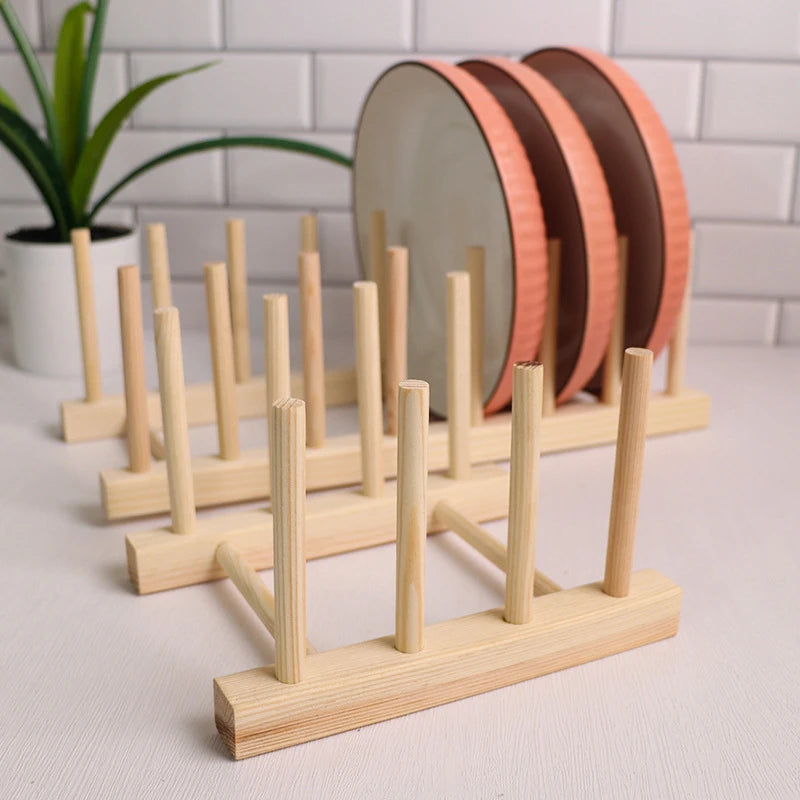 Space-Saving Wooden Kitchen Organizer: Sturdy Multipurpose Rack for Dishes, Cups, and Cutting Boards