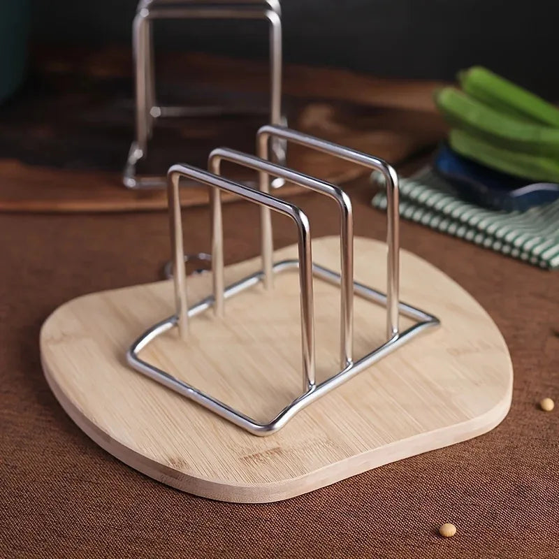 Stainless Steel Household Pot Lid Rack, Cutting Board Rack, Kitchen Cutting Board Storage Rack, Countertop Vegetable Board Rack