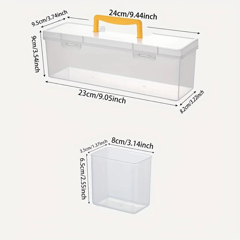 Hardware Tool Storage Box, Multi-Compartment Transparent Tool Organizer, Screw and Accessory Sorting Box, Household Screw, Wrenc